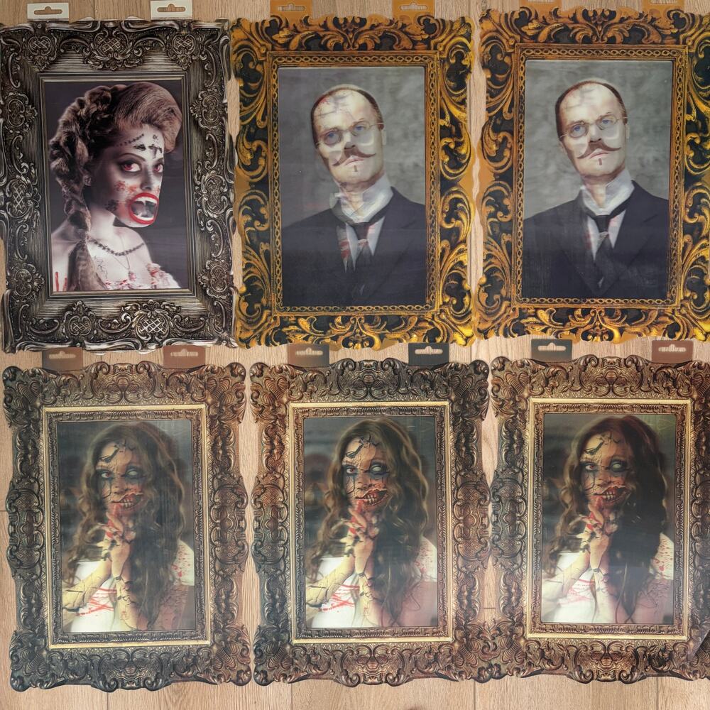 LOT 6 Halloween Lenticular 3D Posters Skeleton Zombie Haunted House
